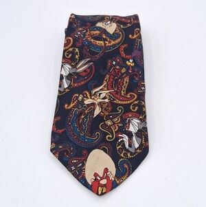 Vintage Looney Tunes Cartoon Pattern Tie